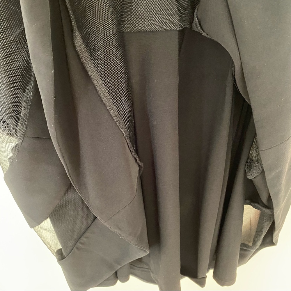 Ralph Lauren Black Tiered Mesh Faux Wrap Dress - Picture 5 of 15